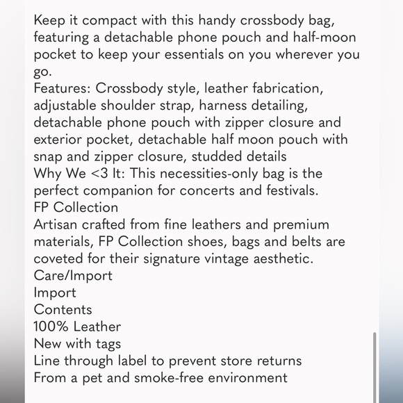 Free People Change Me Up Crossbody Bag NWT - Picture 2 of 15